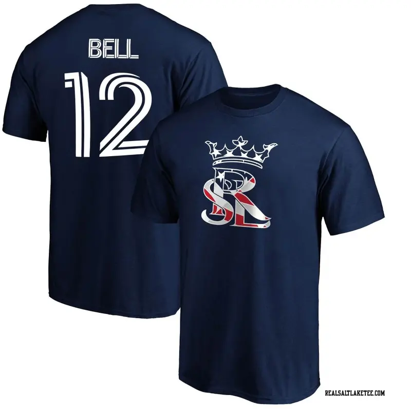 Youth Real Salt Lake ＃12 Matthew Bell Navy Name & Number Banner Wave T-Shirt