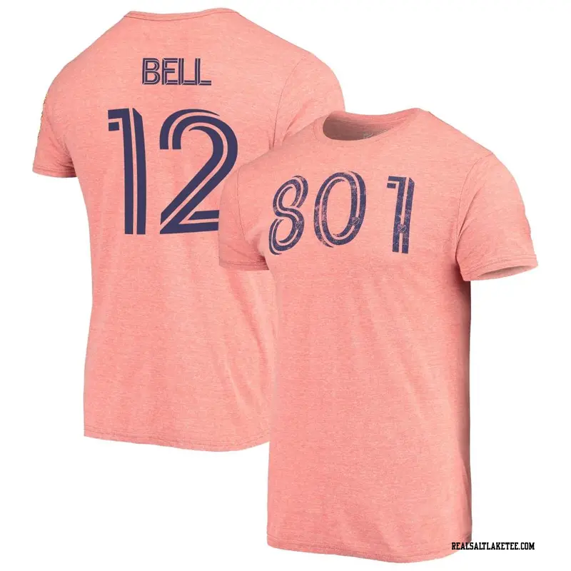 Youth Real Salt Lake ＃12 Matthew Bell Red Name & Number Area Code T-Shirt