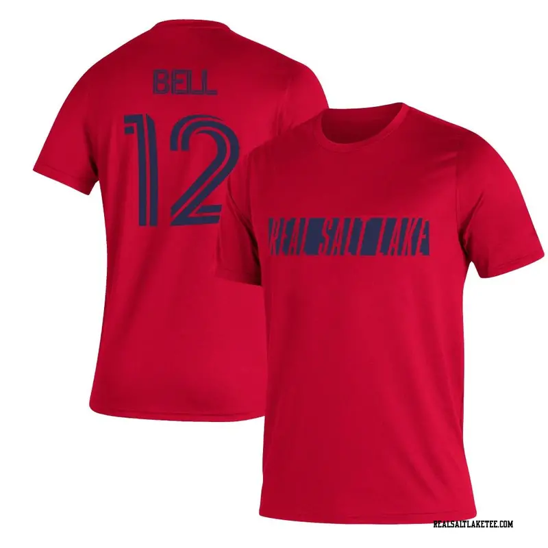 Youth Real Salt Lake ＃12 Matthew Bell Red Name & Number Vintage T-Shirt